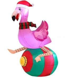Joiedomi Christmas Large Flamingo On Ornament Inflatable (6 Ft) Inflatables
