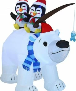 Joiedomi Inflatables Large Holiday Animated Polar Bear Inflatable (6.5 Ft) 9 Joiedomi Inflatables Large Holiday Animated Polar Bear Inflatable (6.5 Ft)