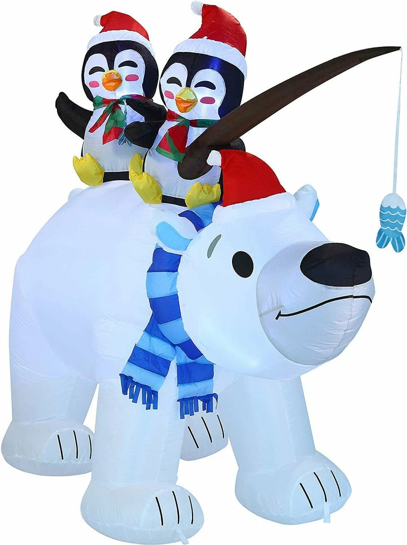 Joiedomi Inflatables Large Holiday Animated Polar Bear Inflatable (6.5 Ft) 3 Joiedomi Inflatables Large Holiday Animated Polar Bear Inflatable (6.5 Ft)