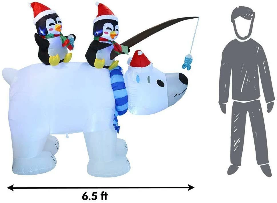 Joiedomi Inflatables Large Holiday Animated Polar Bear Inflatable (6.5 Ft) 4 Joiedomi Inflatables Large Holiday Animated Polar Bear Inflatable (6.5 Ft)