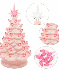 Joiedomi 12 Inches Pink Ceramic Christmas Tree