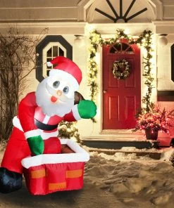 Joiedomi Tall Rooftop Santa (4 Ft) Inflatables