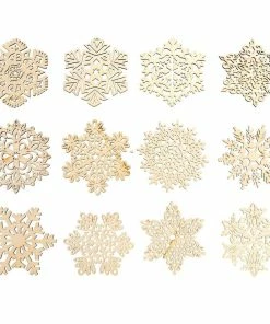 Joiedomi 36 Pcs Wooden Snowflakes Hanging Ornaments All Holiday Decor