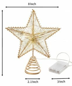 Joiedomi Christmas Tree Toppers, Gold Star Tree Topper Lighted With Warm White LED Lights 14 Joiedomi Christmas Tree Toppers, Gold Star Tree Topper Lighted With Warm White LED Lights