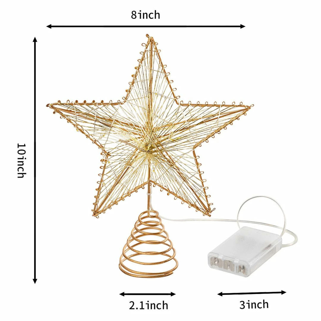 Joiedomi Christmas Tree Toppers, Gold Star Tree Topper Lighted With Warm White LED Lights 7 Joiedomi Christmas Tree Toppers, Gold Star Tree Topper Lighted With Warm White LED Lights