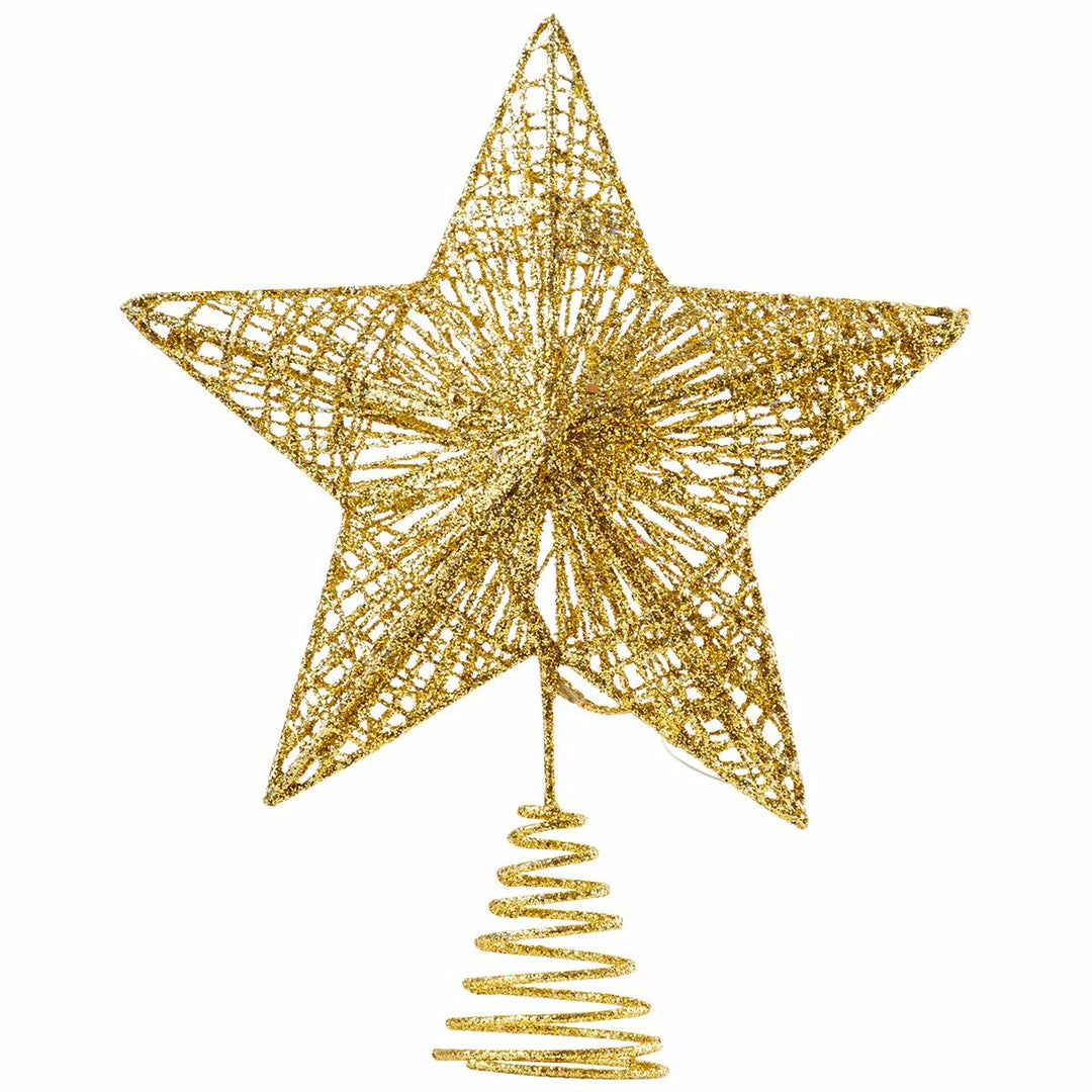 Joiedomi Christmas Tree Toppers, Glitter Gold Star Tree Topper Lighted With Warm White LED Christmas Trees 11 Joiedomi Christmas Tree Toppers, Glitter Gold Star Tree Topper Lighted With Warm White LED Christmas Trees
