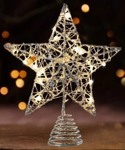 Joiedomi Christmas Tree Toppers, Glitter Silver Star Tree Topper Lighted With Warm White LED Lights 25 Joiedomi Christmas Tree Toppers, Glitter Silver Star Tree Topper Lighted With Warm White LED Lights