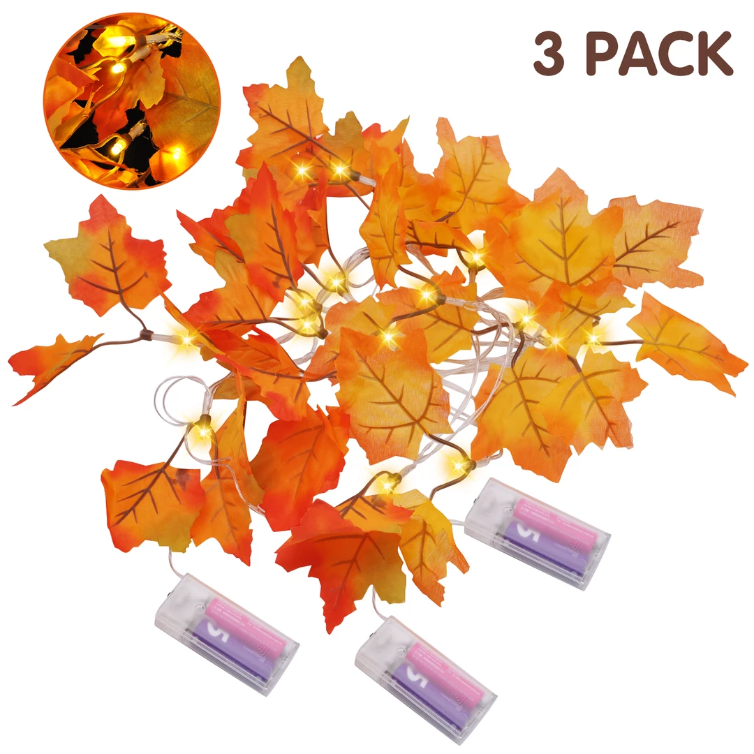 Joiedomi Jumbo Maple Leaves String Lights (3 Pack) All Holiday Decor 2 Joiedomi Jumbo Maple Leaves String Lights (3 Pack) All Holiday Decor