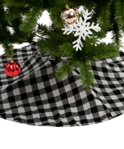 Joiedomi All Holiday Decor 48¡± Buffalo White Plaid Christmas Tree Skirt