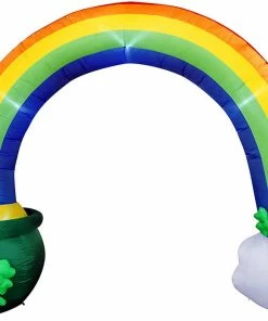 Joiedomi Giant St Patricks Day Rainbow Arch Inflatable With LED Light Build (10 Ft) Inflatables