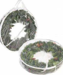 Joiedomi Organizer & Storage Clear Christmas Wreath Storage Container,2 Pack