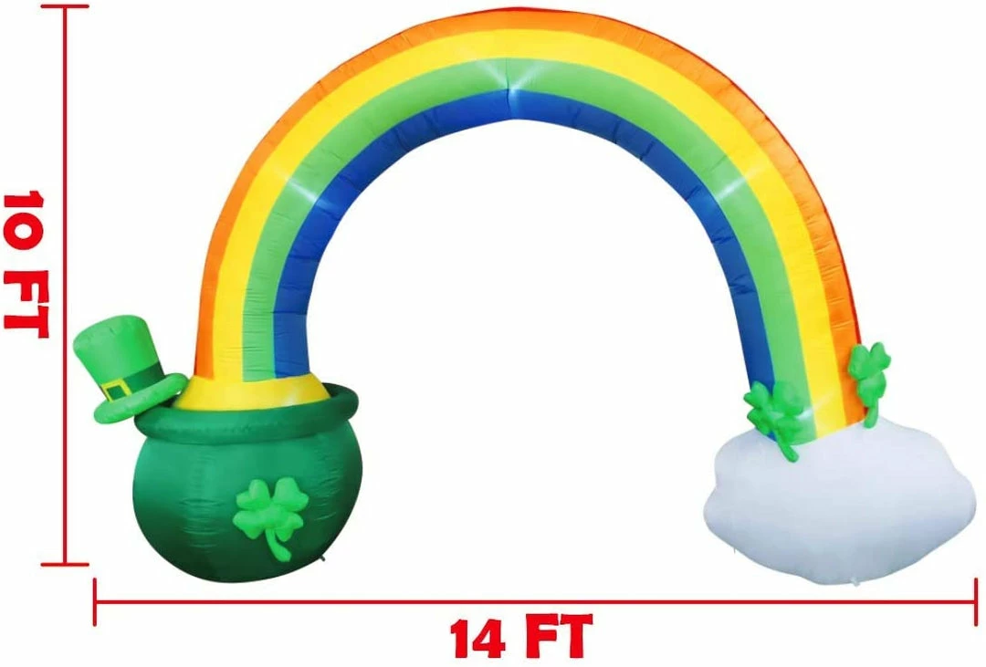 Joiedomi Giant St Patricks Day Rainbow Arch Inflatable With LED Light Build (10 Ft) Inflatables 2 Joiedomi Giant St Patricks Day Rainbow Arch Inflatable With LED Light Build (10 Ft) Inflatables