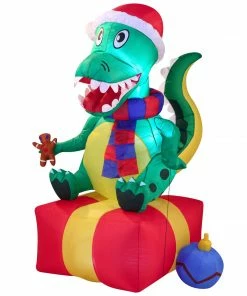 Joiedomi Large Dinosaur Sitting On A Gift Box Inflatable (6 Ft) Inflatables