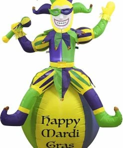 Joiedomi Large Jester On Ball Mardi Gras Inflatable (6ft) Inflatables