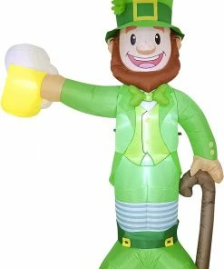 Joiedomi Inflatables Jumbo St. Patrick's Day Standing Leprechaun Holding Bear Mug Inflatable (8 Ft)