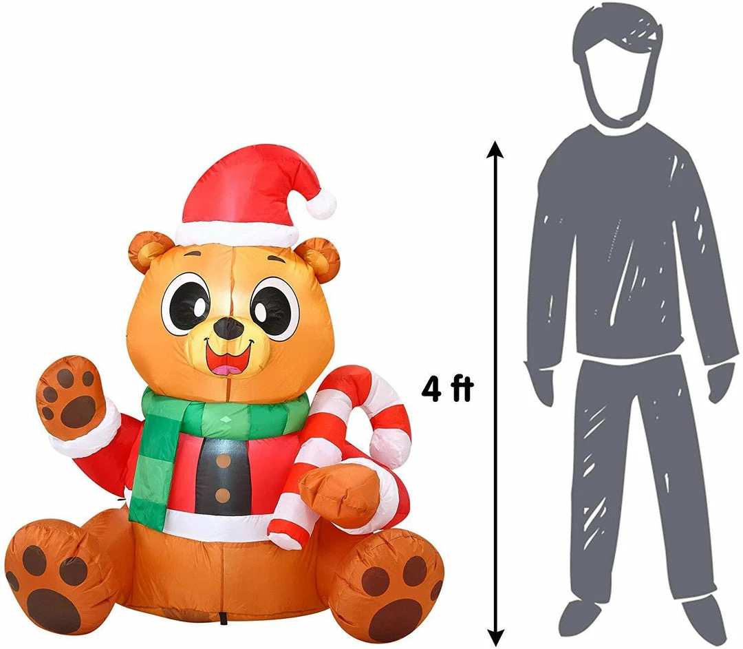 Joiedomi Christmas Tall Holiday Teddy Bear Inflatable (5 Ft) 4 Joiedomi Christmas Tall Holiday Teddy Bear Inflatable (5 Ft)