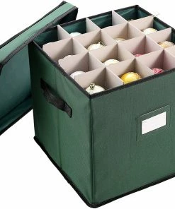 Joiedomi Organizer & Storage Christmas Ornament Storage Box With Adjustable Dividers
