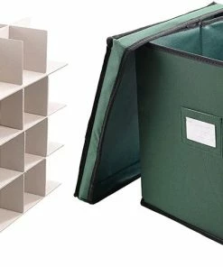 Joiedomi Organizer & Storage Christmas Ornament Storage Box With Adjustable Dividers 7 Joiedomi Organizer & Storage Christmas Ornament Storage Box With Adjustable Dividers
