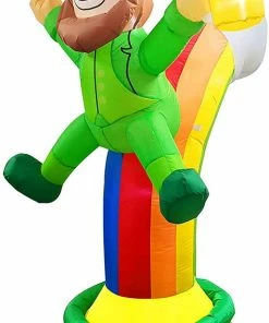 Joiedomi Large St Patrick Leprechaun On Rainbow Pot Of Gold Inflatable (7 Ft) Inflatables