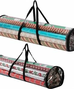 Joiedomi Clear Gift Wrap Organizers Set (Black) 2 Pack