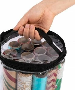 Joiedomi Clear Gift Wrap Organizers Set (Black) 2 Pack