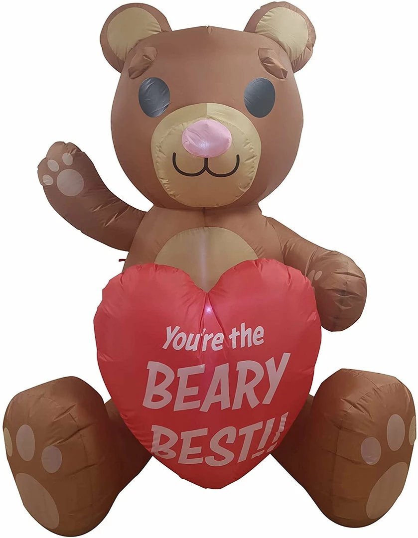 Joiedomi Large Teddy Bear With Heart Valentine Inflatable (6ft) 1 Joiedomi Large Teddy Bear With Heart Valentine Inflatable (6ft)