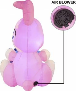 Joiedomi Large Easter Pink Bunny With Build-in LEDs Inflatable Outdoor Decorations (6ft)