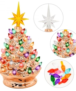 Joiedomi All Holiday Decor 9¡± Gold Ceramic Christmas Tree