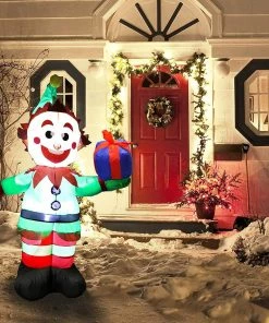 Joiedomi Tall Elf With Present Inflatable (5 Ft) Inflatables