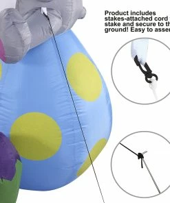 Joiedomi Inflatables Large Easter Bunny & Eggs With Build-in LEDs Inflatable Outdoor Decoration (6ft)