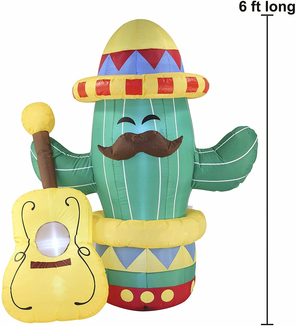 Joiedomi Large Inflatable Decoration Cinco De Mayo Cactus Guitar (6 Ft) Inflatables 3 Joiedomi Large Inflatable Decoration Cinco De Mayo Cactus Guitar (6 Ft) Inflatables