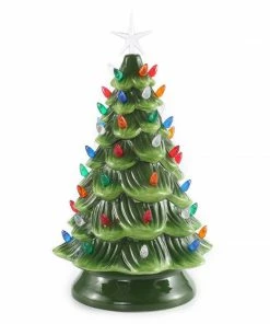 Joiedomi All Holiday Decor 15" Tabletop Pre-lit Ceramic Christmas Tree
