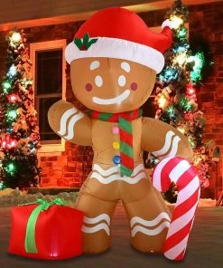 Joiedomi Jumbo Gingerbread Man Inflatable (8 Ft) Inflatables