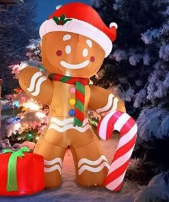 Joiedomi Jumbo Gingerbread Man Inflatable (8 Ft) Inflatables
