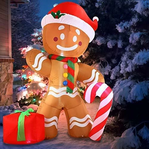 Joiedomi Jumbo Gingerbread Man Inflatable (8 Ft) Inflatables 2 Joiedomi Jumbo Gingerbread Man Inflatable (8 Ft) Inflatables