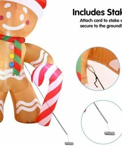 Joiedomi Jumbo Gingerbread Man Inflatable (8 Ft) Inflatables 9 Joiedomi Jumbo Gingerbread Man Inflatable (8 Ft) Inflatables