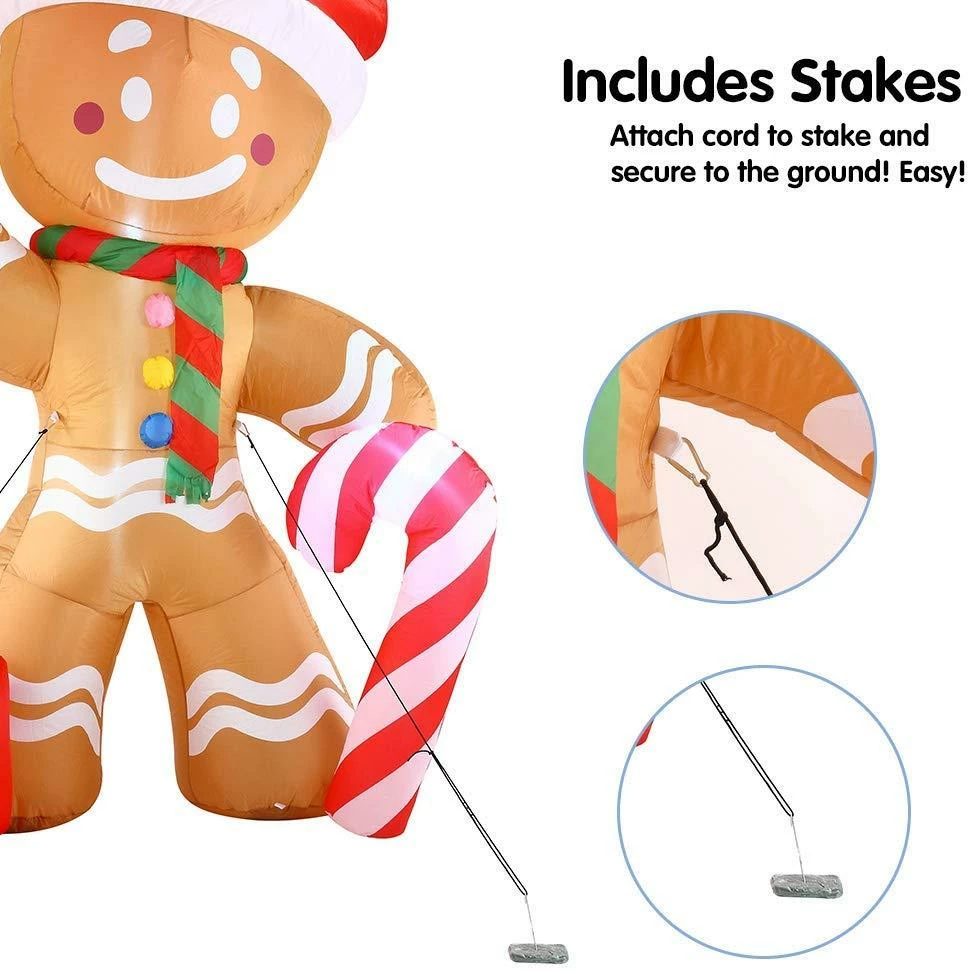 Joiedomi Jumbo Gingerbread Man Inflatable (8 Ft) Inflatables 3 Joiedomi Jumbo Gingerbread Man Inflatable (8 Ft) Inflatables
