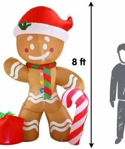 Joiedomi Jumbo Gingerbread Man Inflatable (8 Ft) Inflatables 10 Joiedomi Jumbo Gingerbread Man Inflatable (8 Ft) Inflatables