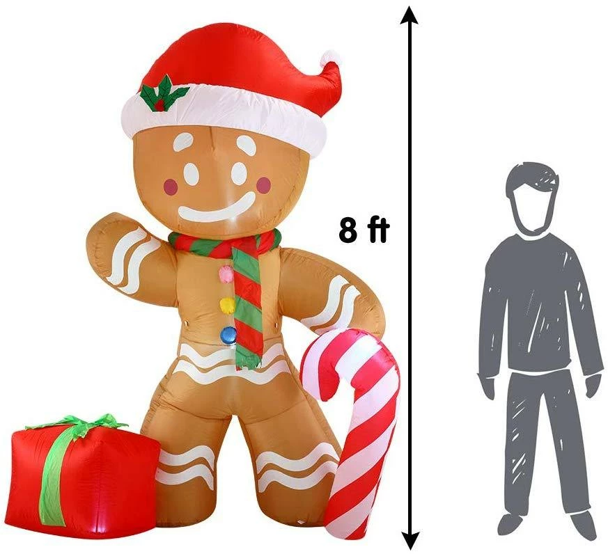 Joiedomi Jumbo Gingerbread Man Inflatable (8 Ft) Inflatables 4 Joiedomi Jumbo Gingerbread Man Inflatable (8 Ft) Inflatables