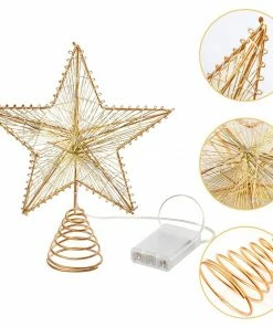 Joiedomi Christmas Tree Toppers, Gold Star Tree Topper Lighted With Warm White LED Lights 11 Joiedomi Christmas Tree Toppers, Gold Star Tree Topper Lighted With Warm White LED Lights
