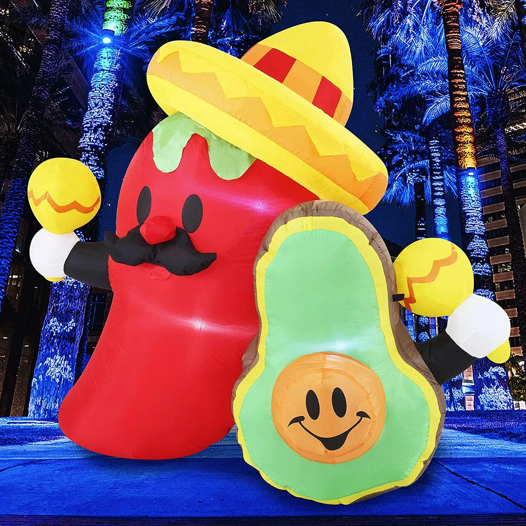 Joiedomi Large Inflatable Long Cinco De Mayo Avocado And Chili (6 Ft) Inflatables 1 Joiedomi Large Inflatable Long Cinco De Mayo Avocado And Chili (6 Ft) Inflatables