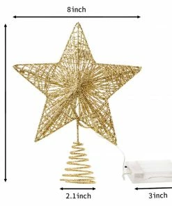 Joiedomi Christmas Tree Toppers, Glitter Gold Star Tree Topper Lighted With Warm White LED Christmas Trees 16 Joiedomi Christmas Tree Toppers, Glitter Gold Star Tree Topper Lighted With Warm White LED Christmas Trees