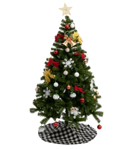 Joiedomi All Holiday Decor 48¡± Buffalo White Plaid Christmas Tree Skirt