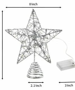 Joiedomi Christmas Tree Toppers, Glitter Silver Star Tree Topper Lighted With Warm White LED Lights 21 Joiedomi Christmas Tree Toppers, Glitter Silver Star Tree Topper Lighted With Warm White LED Lights