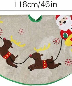 Joyin All Holiday Decor 48'' Burlap Christmas Tree Skirt (Santa Sleigh)