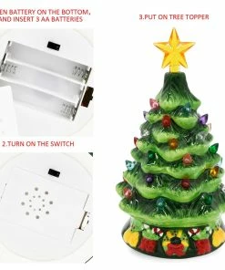 Joiedomi 7¡± Ceramic Christmas Tree With Candy Cane