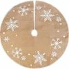 Joiedomi All Holiday Decor 48" Burlap Christmas Tree Skirt (Snowflake)