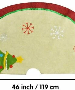 Joiedomi 48" Burlap Christmas Tree Skirt (Snowman Tree)