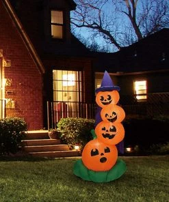 Joiedomi Large Halloween Stacked Pumpkins Inflatable (6 Ft)