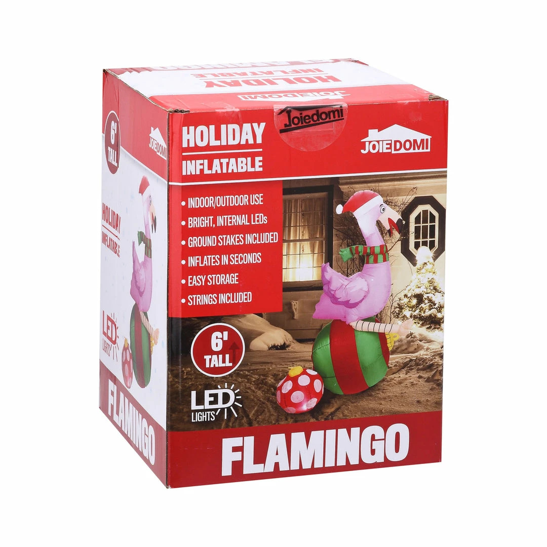 Joiedomi Christmas Large Flamingo On Ornament Inflatable (6 Ft) Inflatables 6 Joiedomi Christmas Large Flamingo On Ornament Inflatable (6 Ft) Inflatables